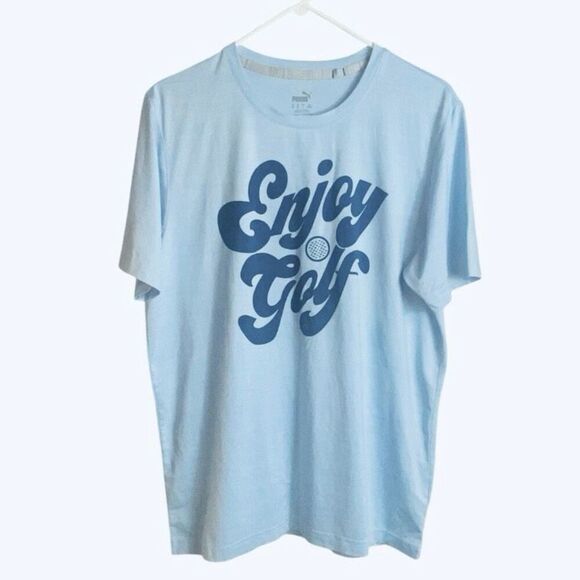 PUMA Blue CLOUDSPUN Enjoy Golf Performance Wicking T-Shirt Men’s Size Medium - Picture 1 of 4